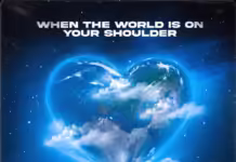 Shar’s New Song Will Shake Your World: ‘When The World Is On Your Shoulder’ Vibrant cosmic artwork of hands holding a glowing heart-shaped Earth, surrounded by a starry night sky, symbolizing love and care for the world. The text 'When the World is on Your Shoulder' highlights the emotional weight of global challenges. Discover and share new song inspiring hope and resilience.