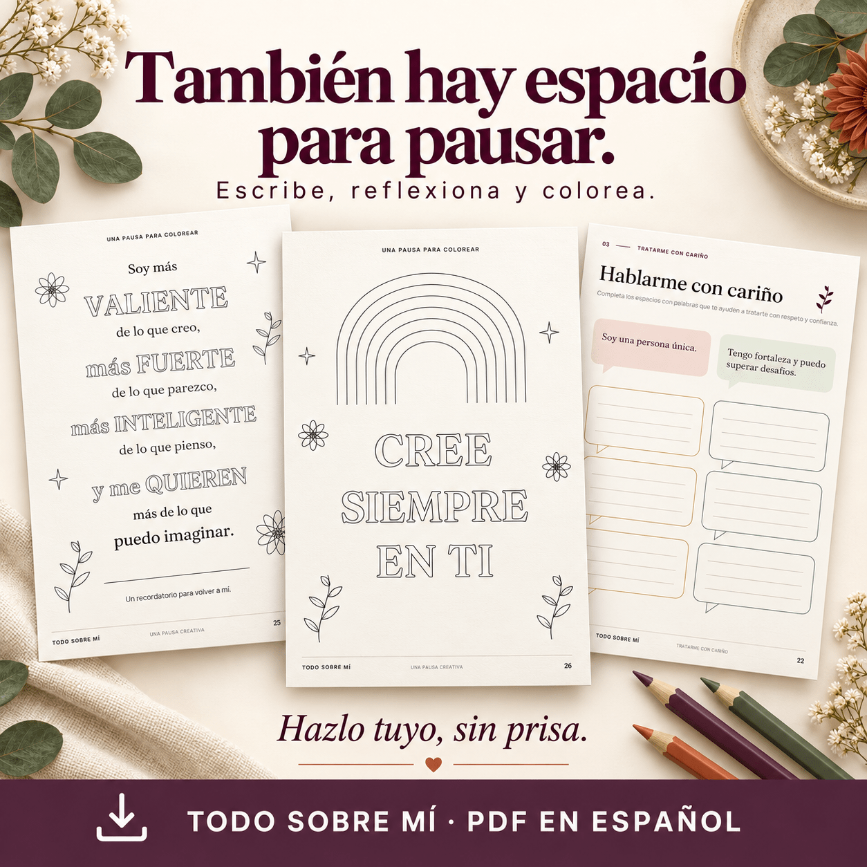 Todo sobre mí: Cuaderno de autoestima y amor propio en PDF - Image 6