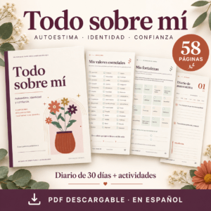 Todo sobre mí: Cuaderno de autoestima y amor propio en PDF