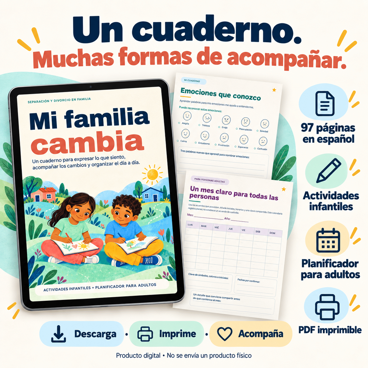Mi familia cambia: cuaderno sobre el divorcio para niños y planificador para padres (PDF) - Image 3