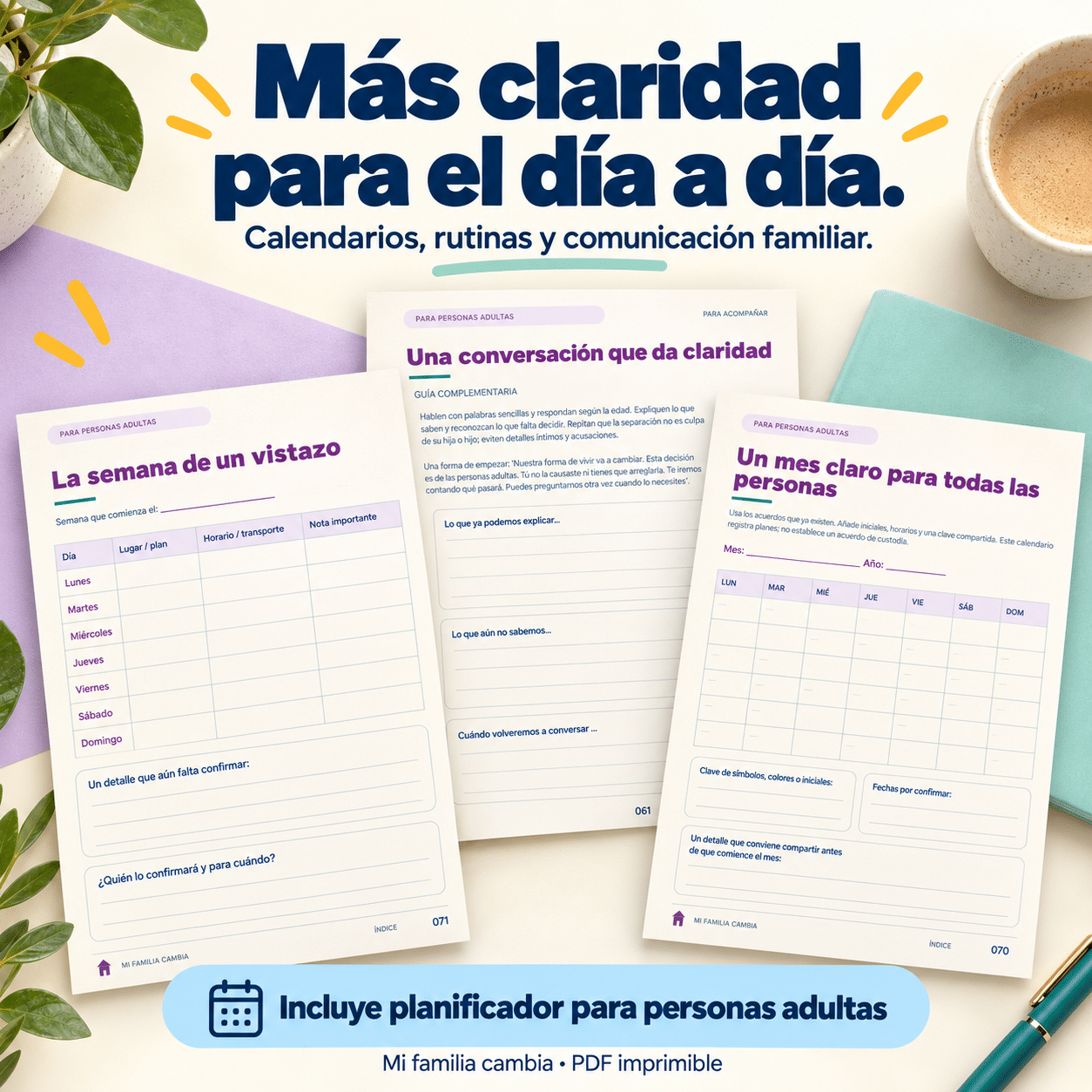 Mi familia cambia: cuaderno sobre el divorcio para niños y planificador para padres (PDF) - Image 4